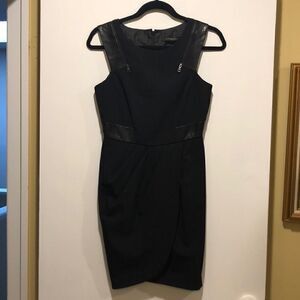 Cynthia Steffe Black Dress w Leather Accents